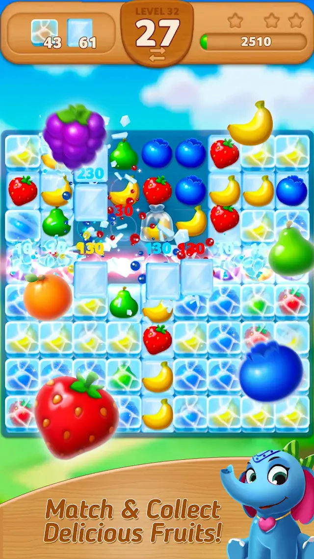 Fruits Mania : Elly’s travel gameplay screen