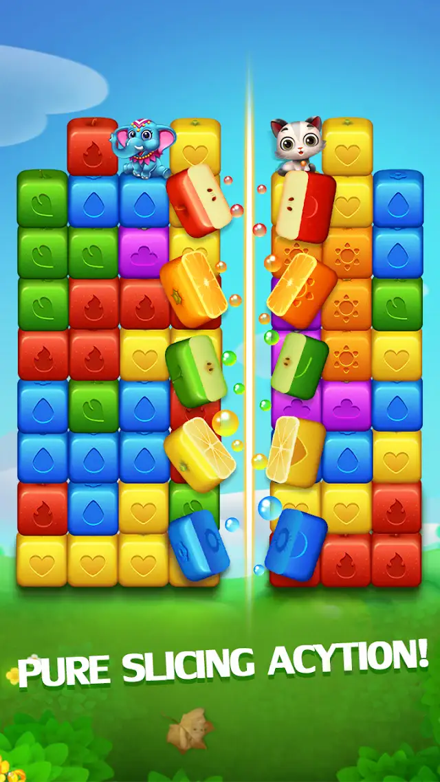Happy Fruits Bomb - Cube Blast gameplay screen